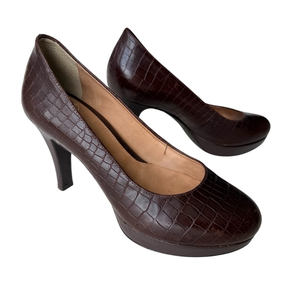 Nurture by Lamaze Brown Croc-Embossed Heels